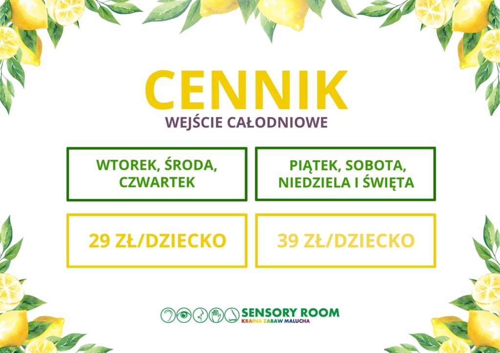 Cennik Sensory Room Olsztyn - wejścia całodniowe