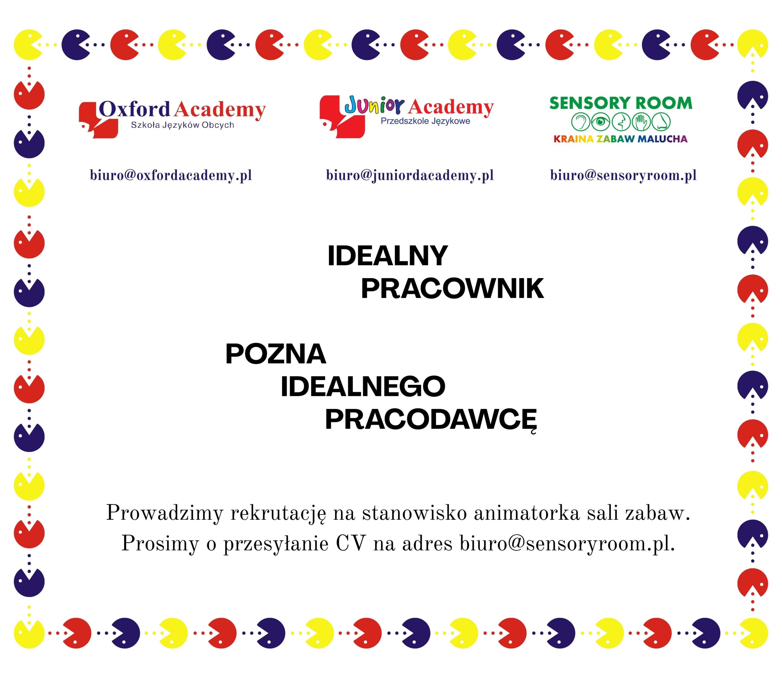 idealny pracownik pozna idealnego pracodawcę - rekrutacja w sensory room trwa cały czas! Dołącz do nas!